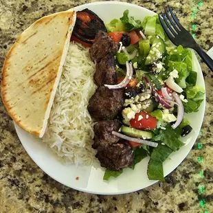 Beed Kabob Plate with Rice