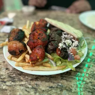 a plate of food on a table