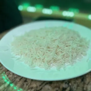a plate of cooked rice