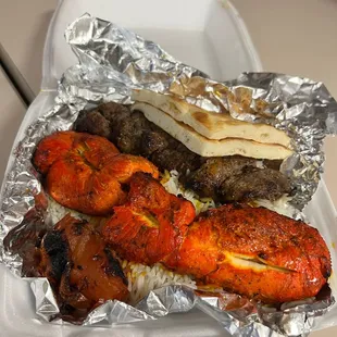 a tray of food on a table
