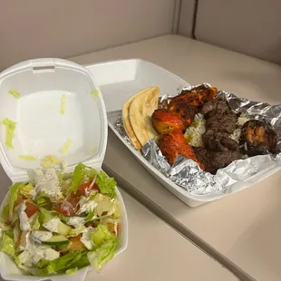 a tray of food on a table