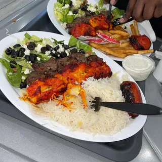 Combination kabob platter