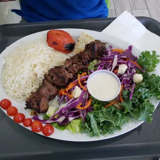 Beef kabob plate