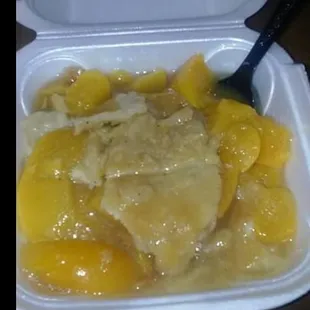Peach Cobbler is delicious