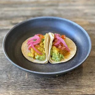 two tacos on a plate