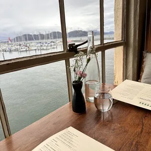 A menu with a view