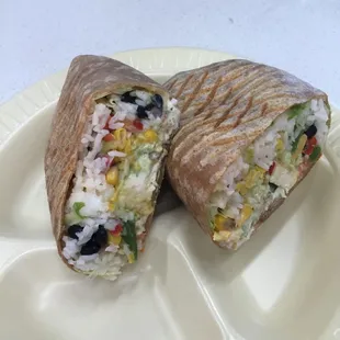 Hot pressed chicken burrito