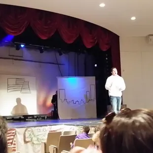 The stage before the musical "Hair was about to be performed