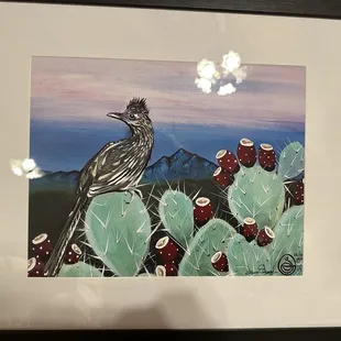 Art (can&apos;t see it here but the bird is sparkly and iridescent)