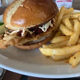 Amazing.  The &quot;KFC&quot;...a.k.a...Korean Fried Chicken sandwich.   Deeeelicious!!