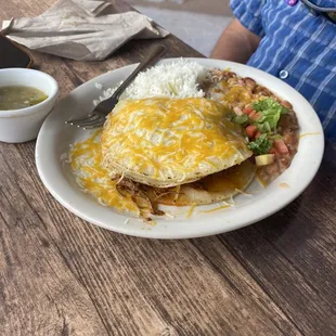 Brisket Enchilada plate