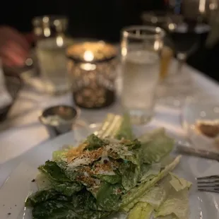 Their version of a Caesar salad. Good flavor but so hard to eat. It's a few giant uncut pieces of romaine lettuce.