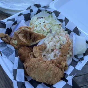 Softshell Crab Basket w/ Slaw and Macaroni Salad