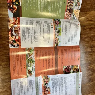 the menu and prices of the restaurant