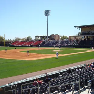 View from the grass down the 3B line