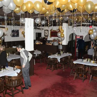 The space above the bar is available to rent out for parties, which we did for NYE.