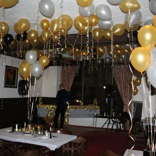 The space above the bar is available to rent out for parties, which we did for NYE.