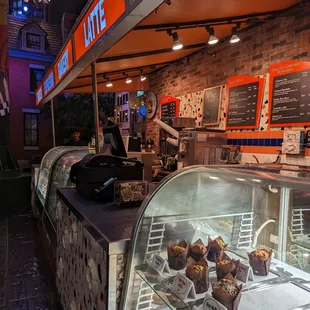 a display of pastries and pastries