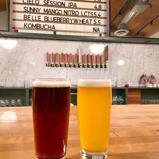 Luna Amber Ale and the Belle Blueberry Wheat (R)