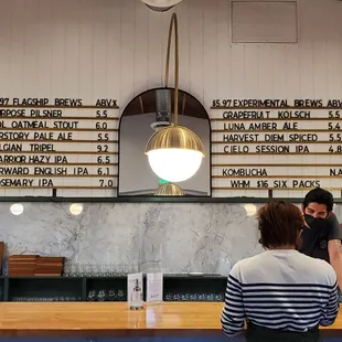 Beer menu