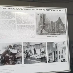 Framed displays on the walls about the Tulsa Race Massacre