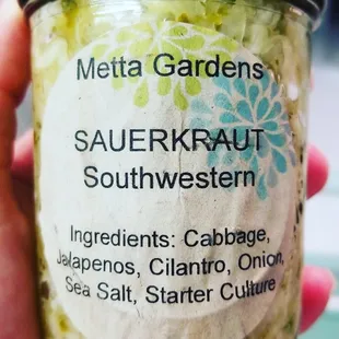 a jar of sauerkraut