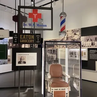 Signs and barber chair