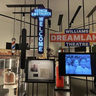 More shop signs and wonderful music in this area