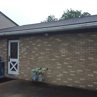 the entrance to the restaurant