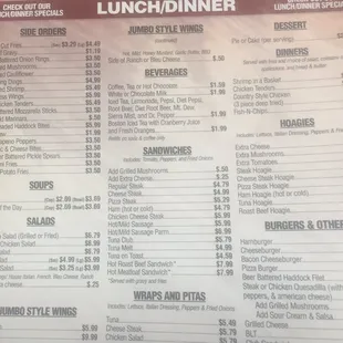 menu