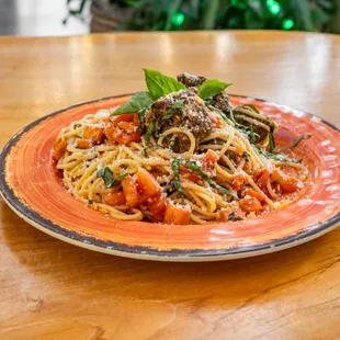 a plate of pasta