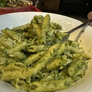 This is the penne pesto with chicken
