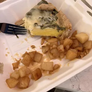 12 dollar quiche with &quot;hash browns&quot;