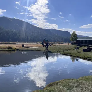 Pond outside the cabin
