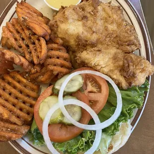 Chicken fried chicken sandwich