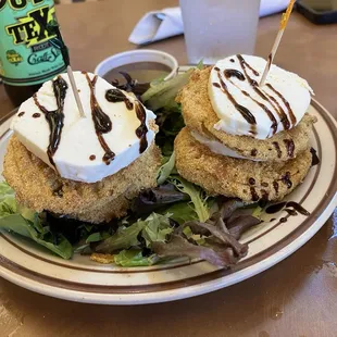 Fried green tomato stack