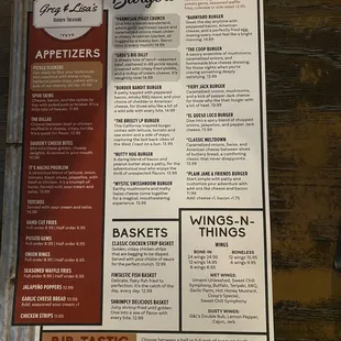 menu