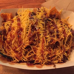 mild pulled pork nachos