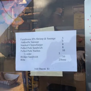 The menu!