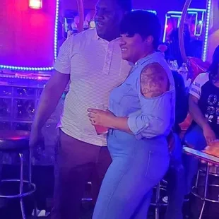 a man and a woman dancing