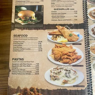 a menu for a restaurant