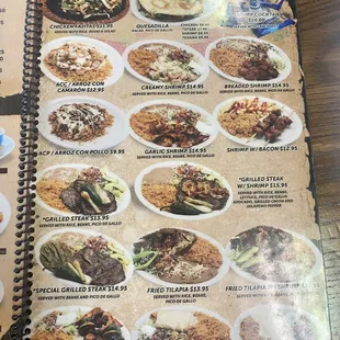 a menu for a restaurant