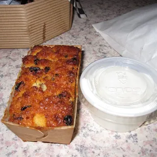 Carrot and raisin bread pudding