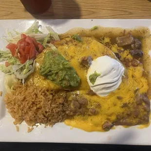 Chimichanga deep fried with steak