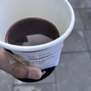 A Vietnamese coffee without the advertised sweetened condensed milk