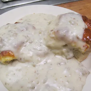 House made Sausage Gravy over our freshly baked biscuits