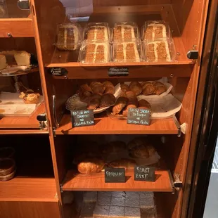 shelves of baked goods