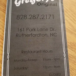 a menu for a restaurant