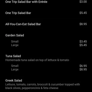 Some Salad choices!
