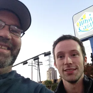 Cody &amp; I at a service writer class. Had to stop by White Castle